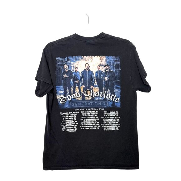 Gilden Good Charlotte Crewneck Short Sleeve Tee Men S Black Graphic Streetwear - Picture 2 of 7